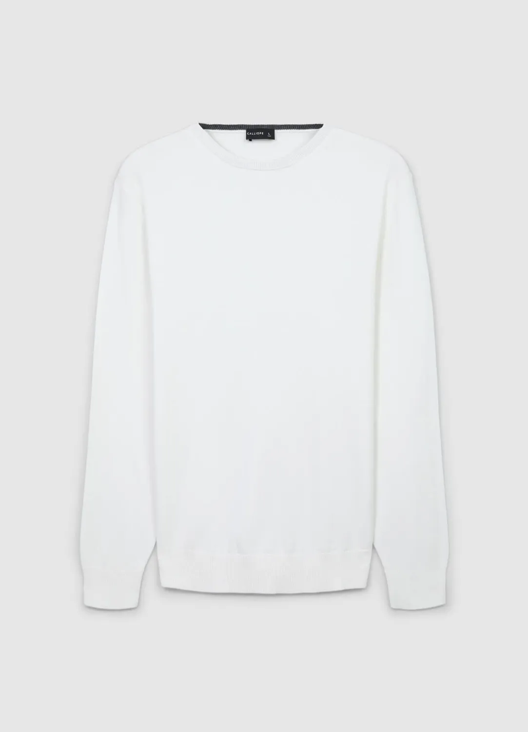 Calliope Maglia pull homme L col rond profils contraste