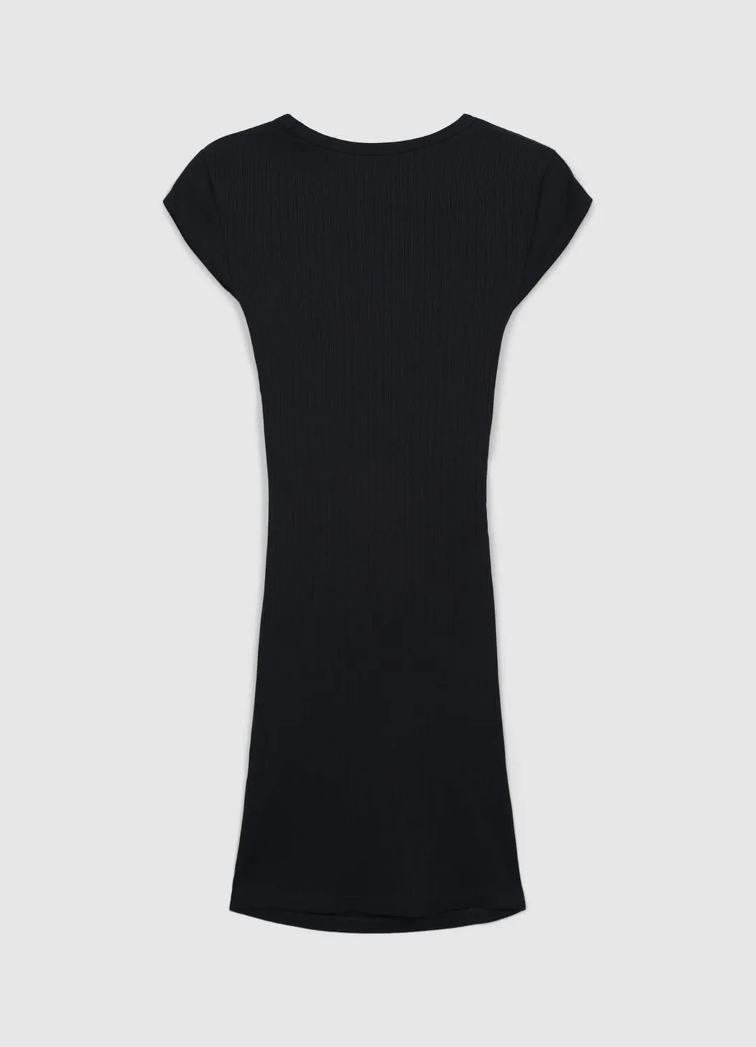 Calliope robe courte côtelée femme col rond
