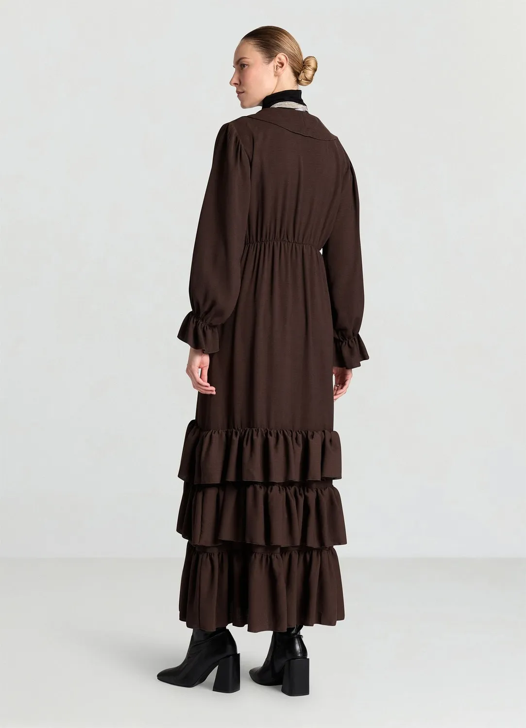 Calliope Atelier robe longue volants femme manches