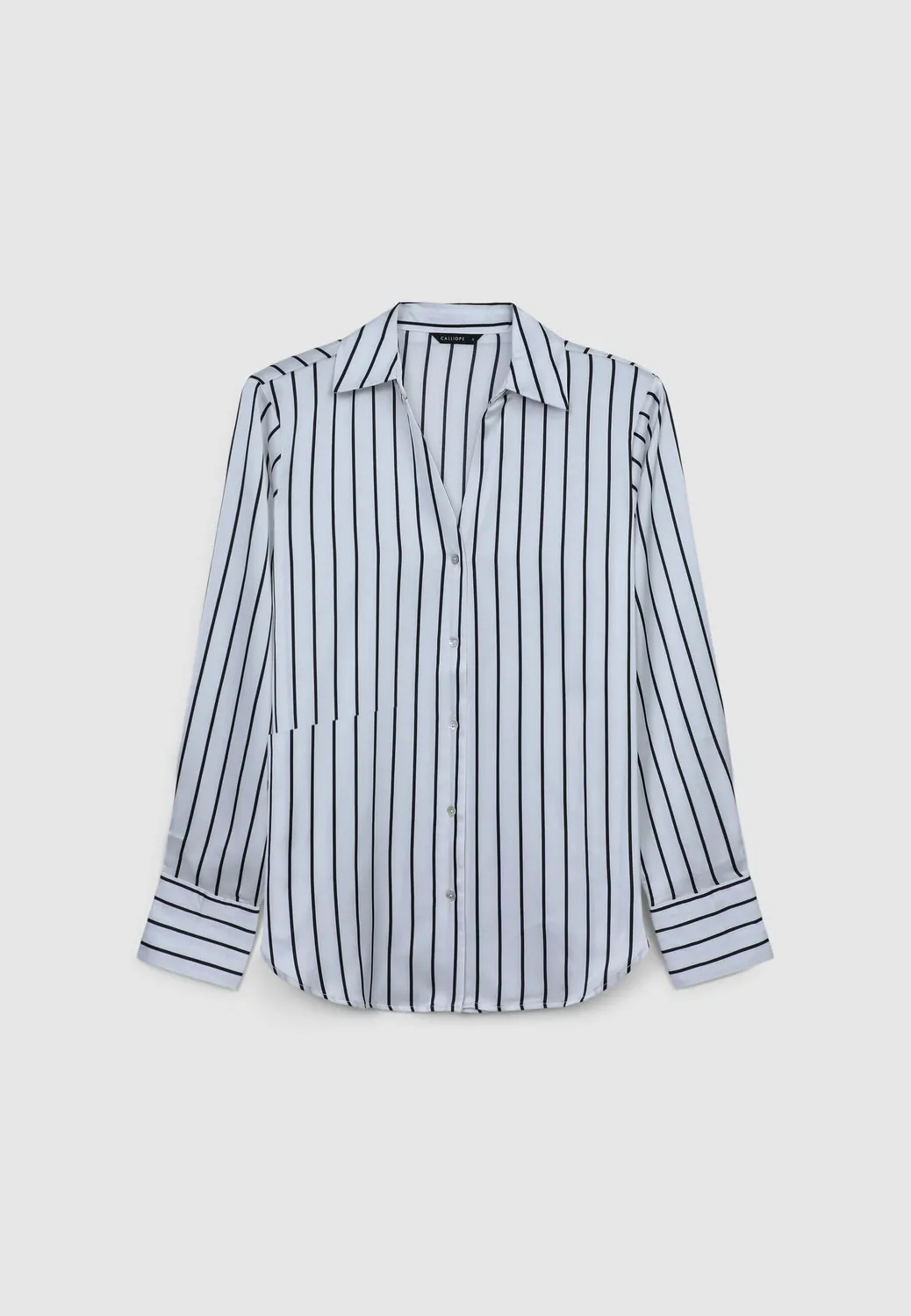Calliope Chemise Rayée Femme Satinée Manches Longues