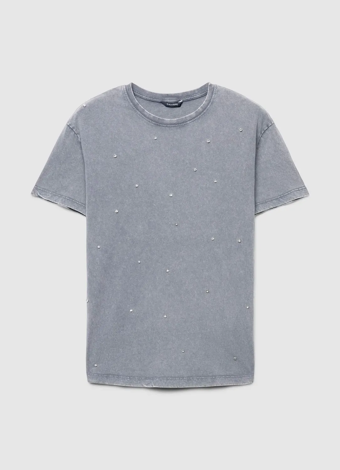 Calliope T-shirt effet délavé strass femme