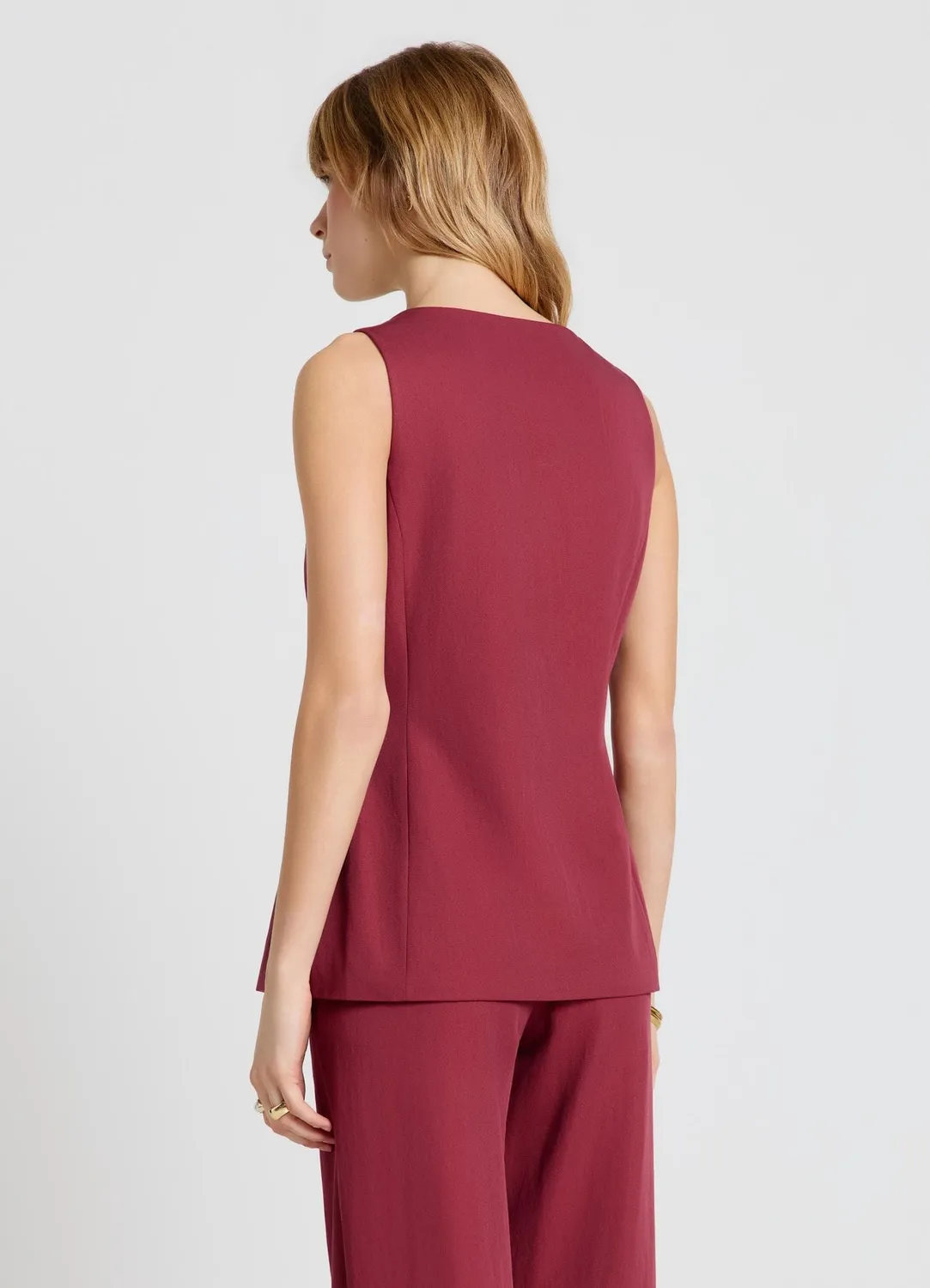 Calliope gilet long évasé à boutons femme bureau