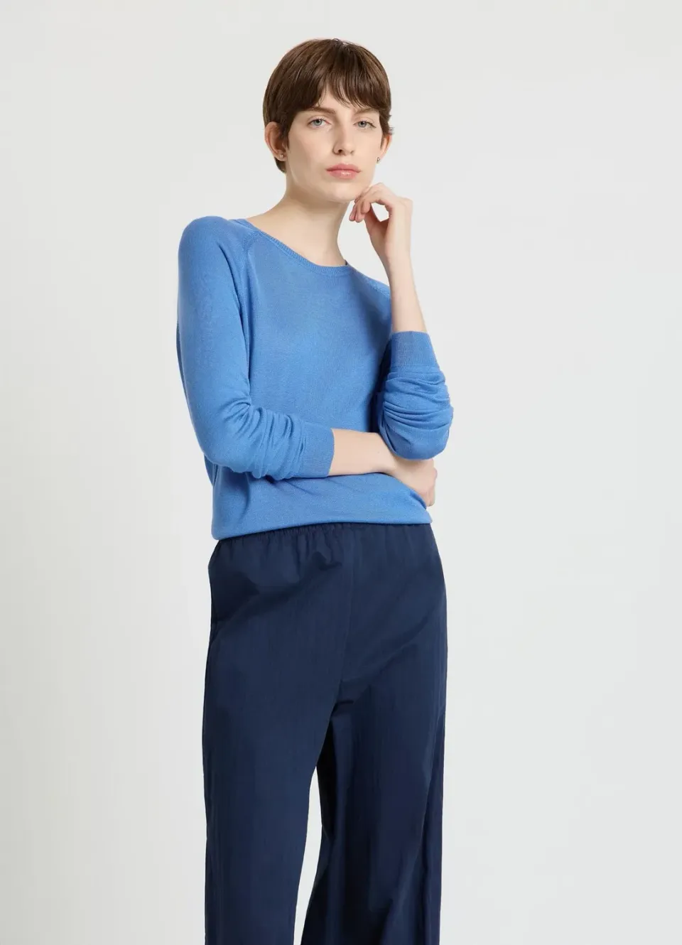 Calliope Pull col rond femme manches raglan uni droit