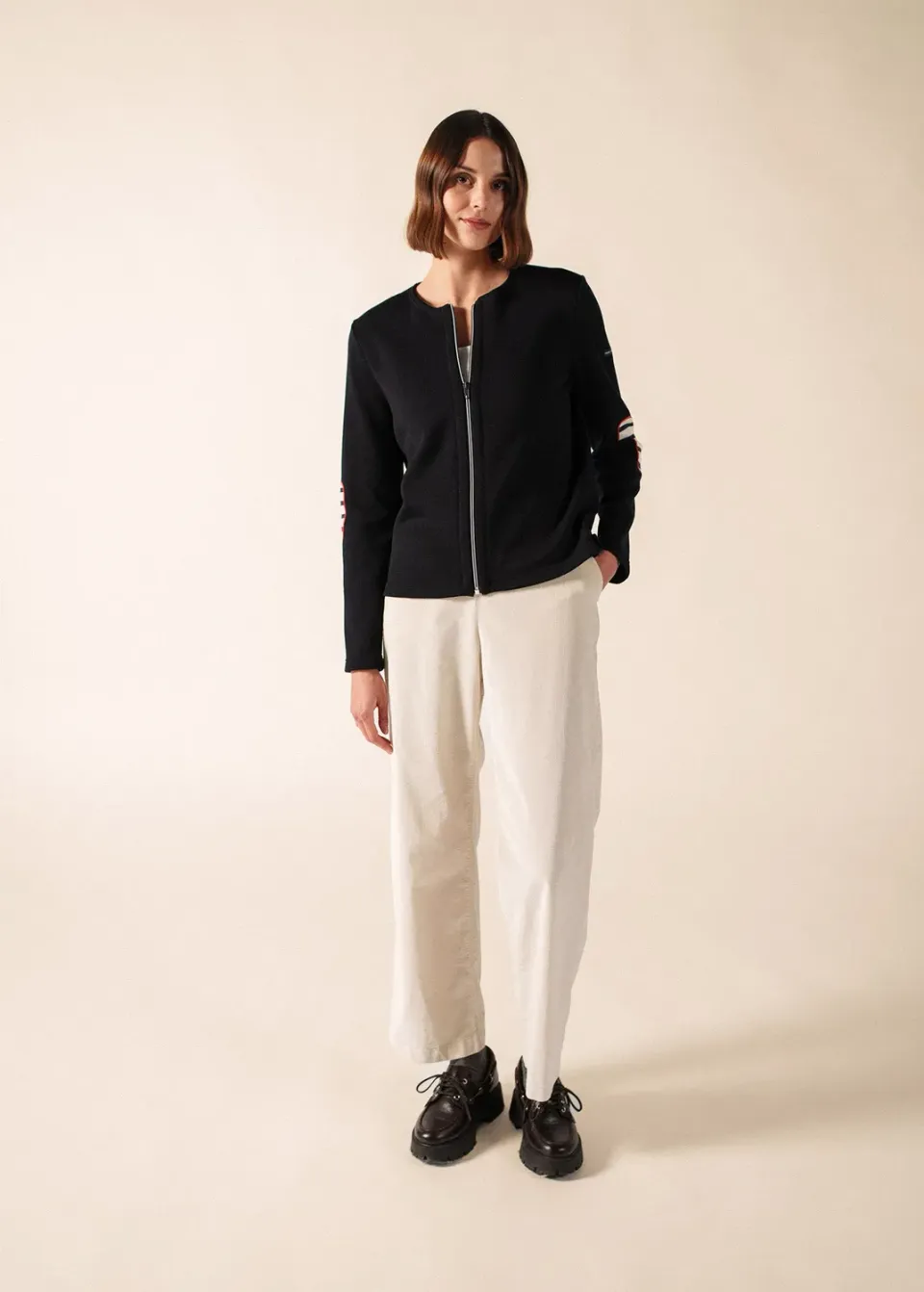 Saint James Vaujany gilet zippé navy femme