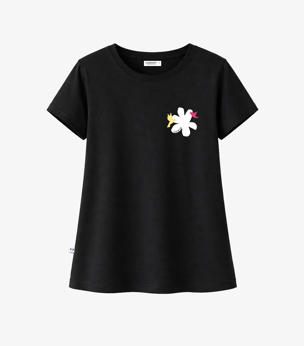 Cocorico Colibri t-shirt pyjama femme noir coton