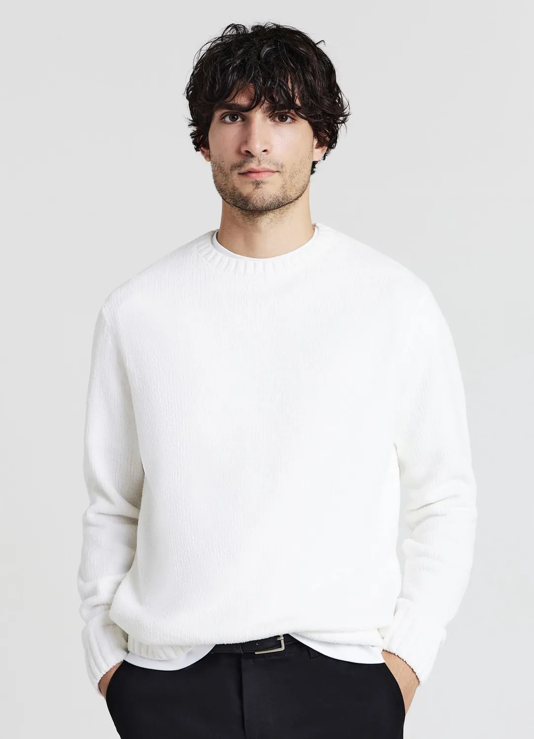 Calliope pull col rond chenille homme