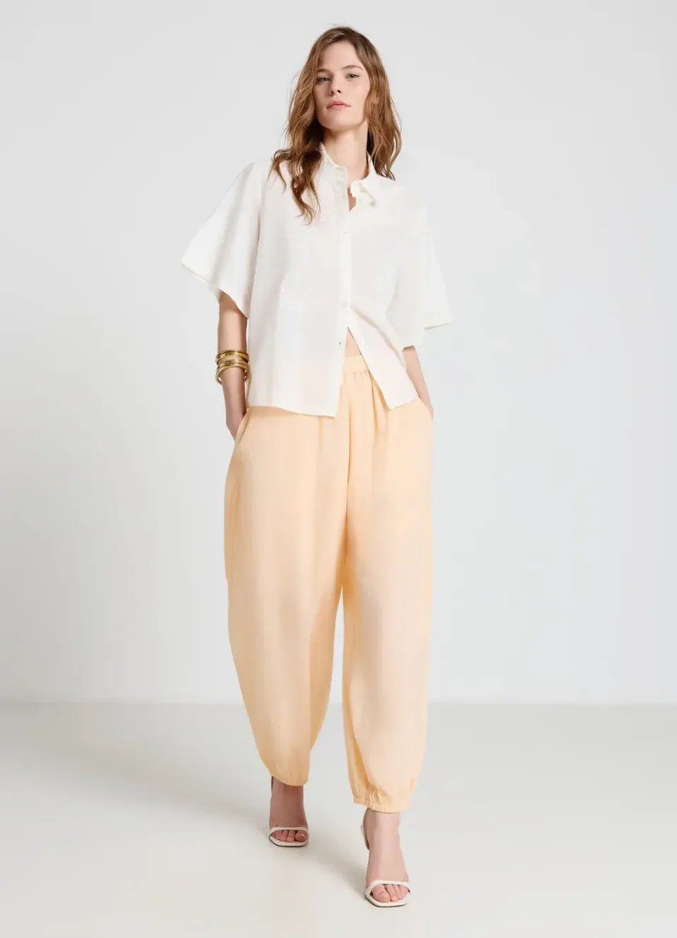 Calliope Pantalon Elastique Pantalon Femme Harem Fluide