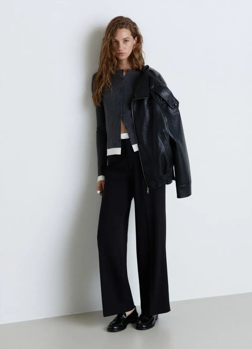 Calliope cardigan côtelé femme bicolore à boutons