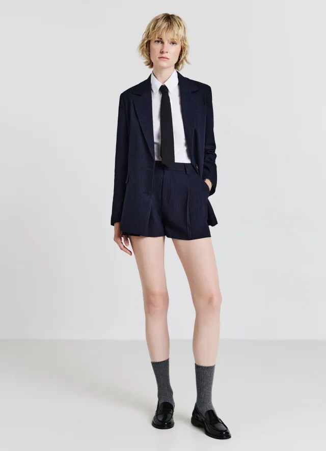 Calliope short à pinces femme rayé bureau