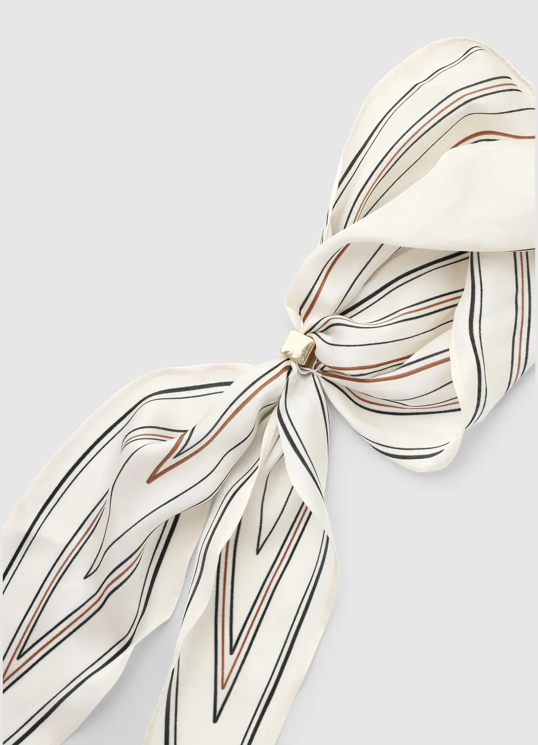 Calliope foulard rayé femme anneau métal