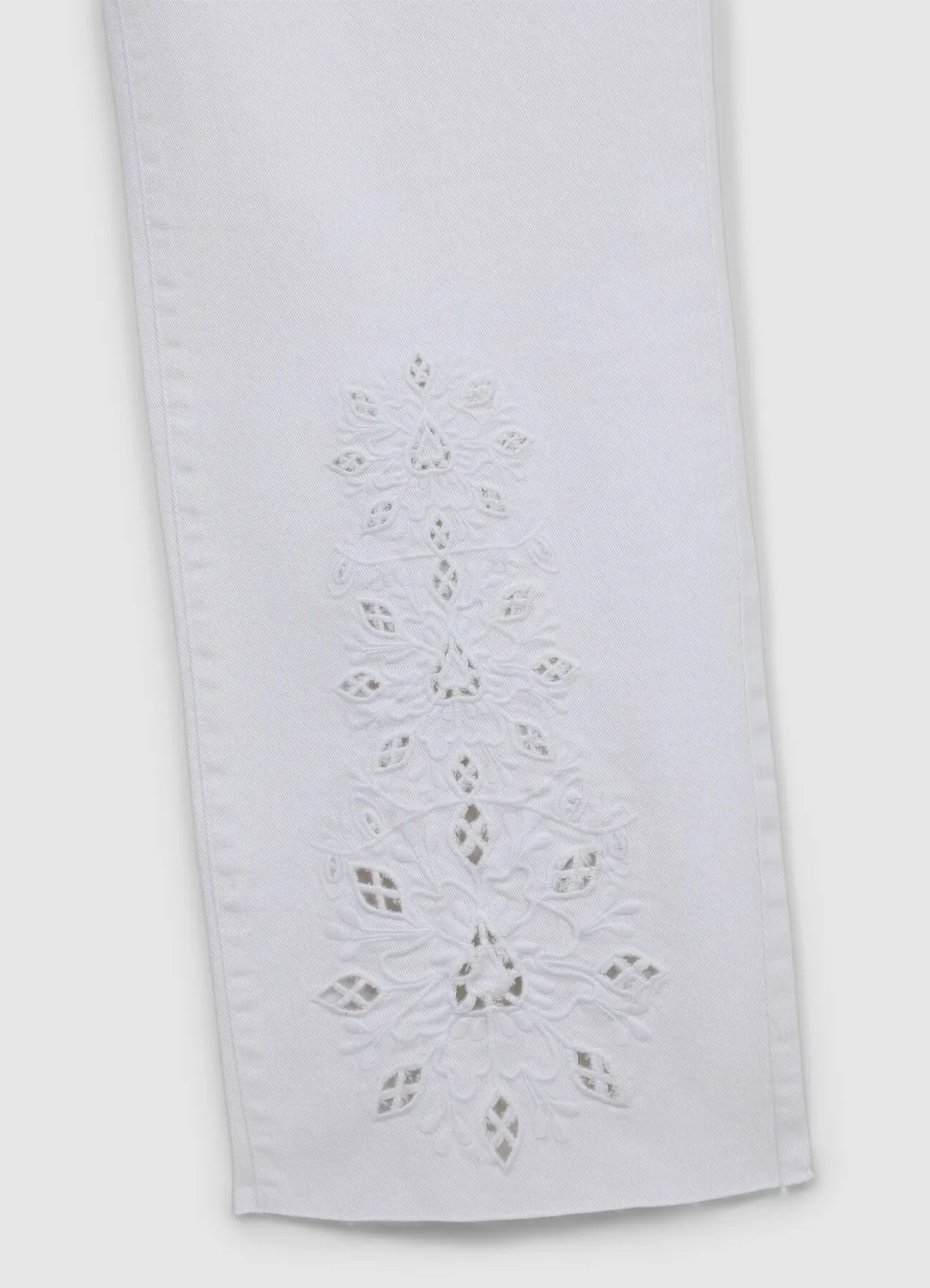Calliope Pantalon straight femme broderies coton