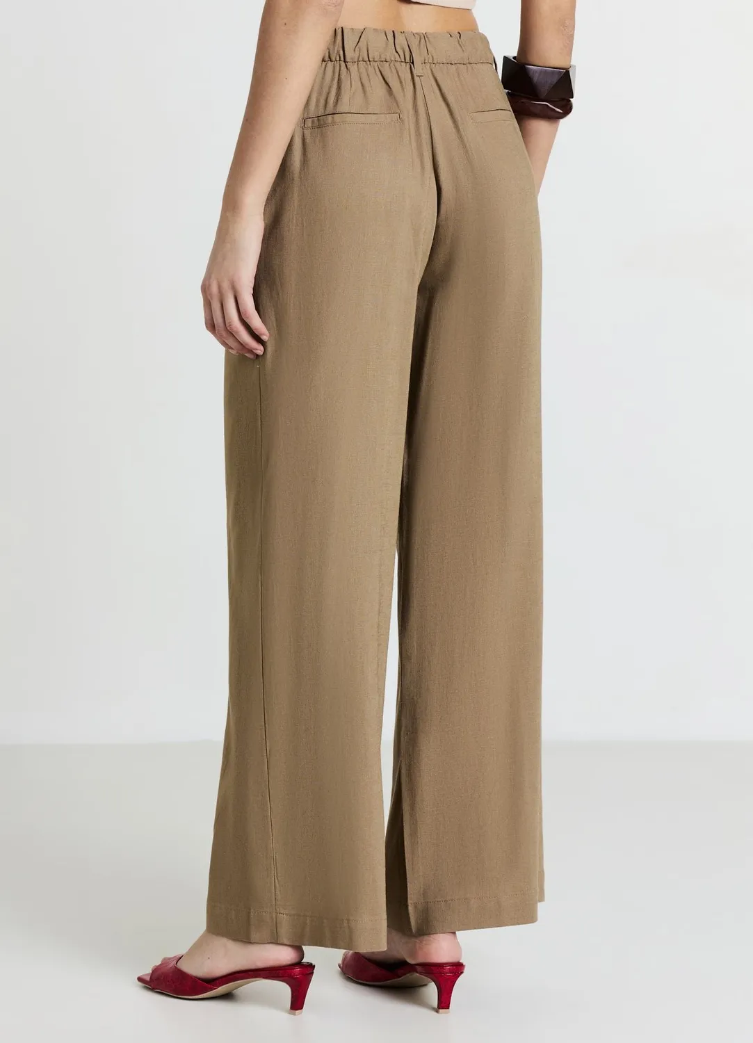 Calliope pantalon palazzo femme mélange lin