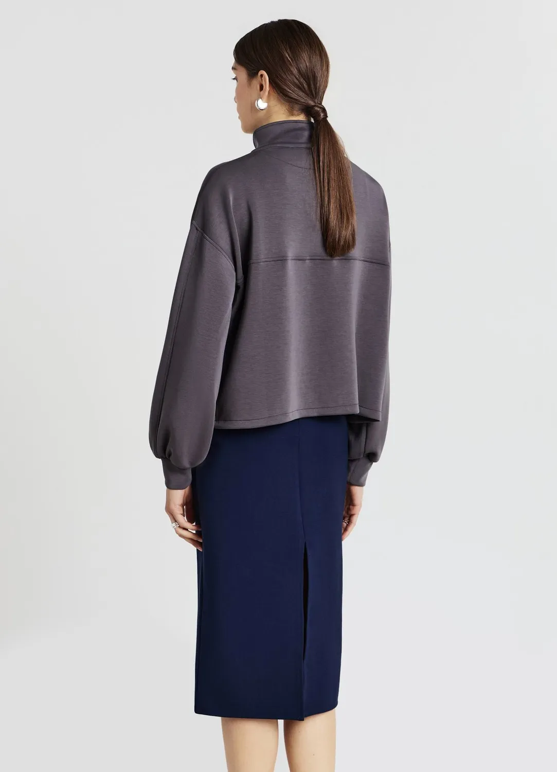 Calliope Sweat femme col montant poche kangourou