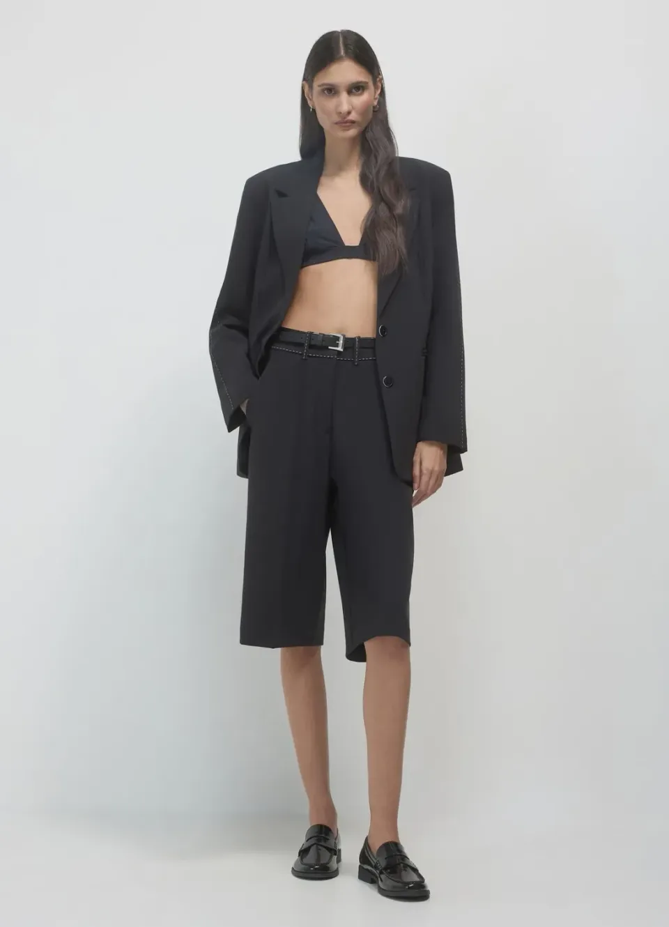 Calliope veste blazer unie femme surpiqûres