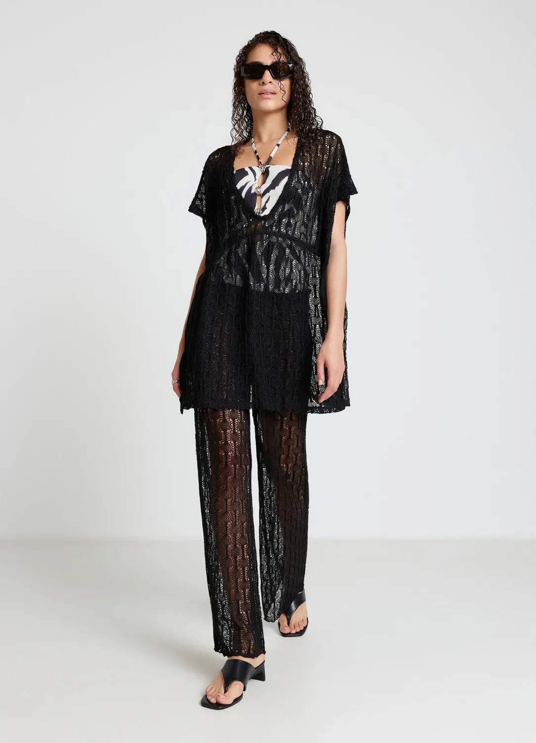 Calliope pantalon dentelle femme large à coulisse