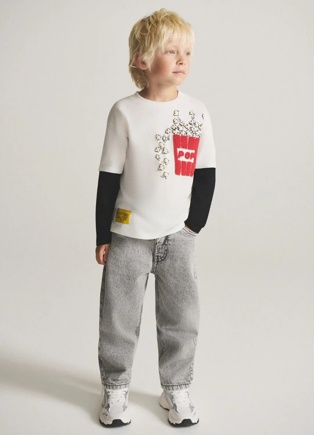 Calliope jean garçon relaxed taille élastique droit