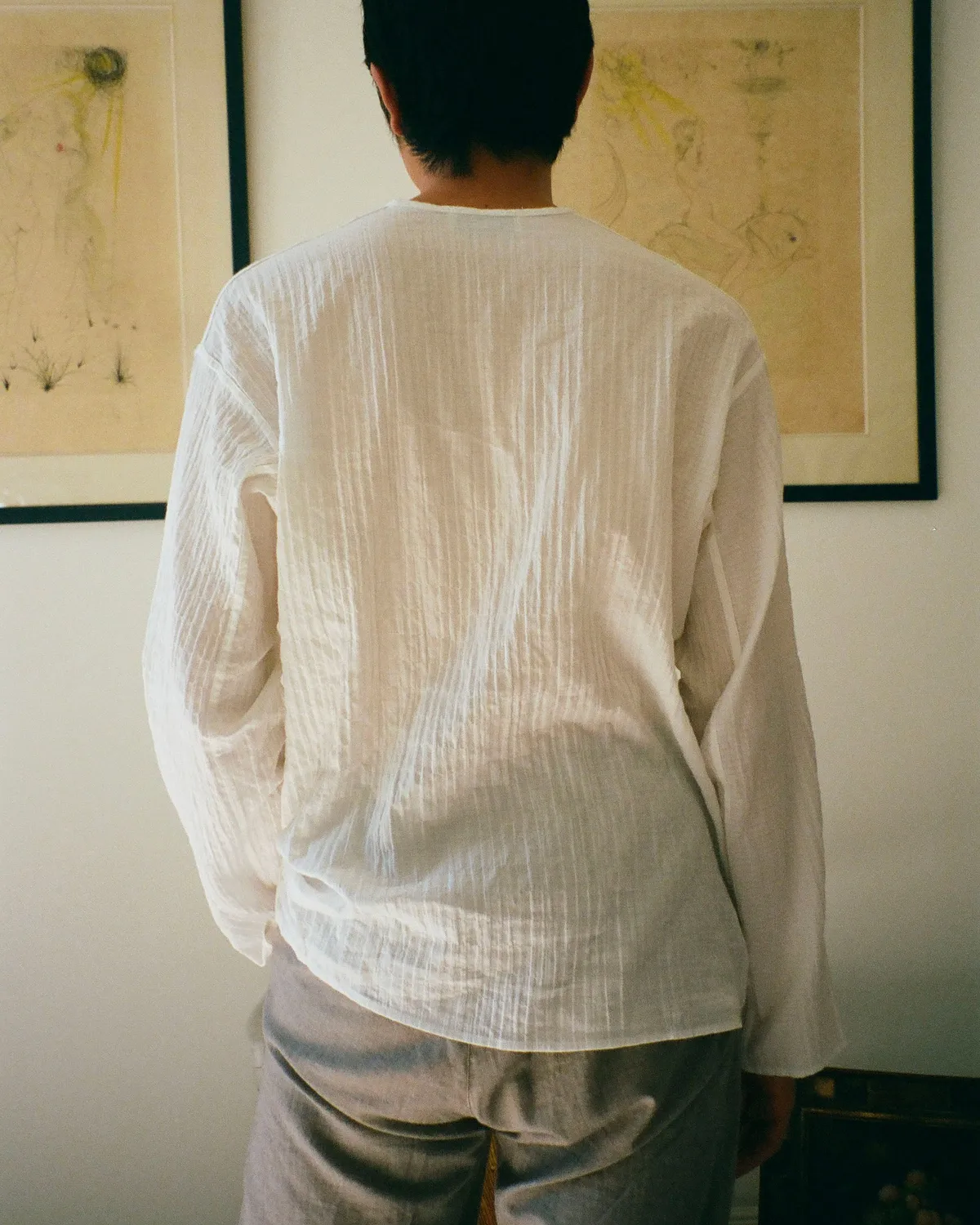 Erevan Capon chemise damier boutonnage discret