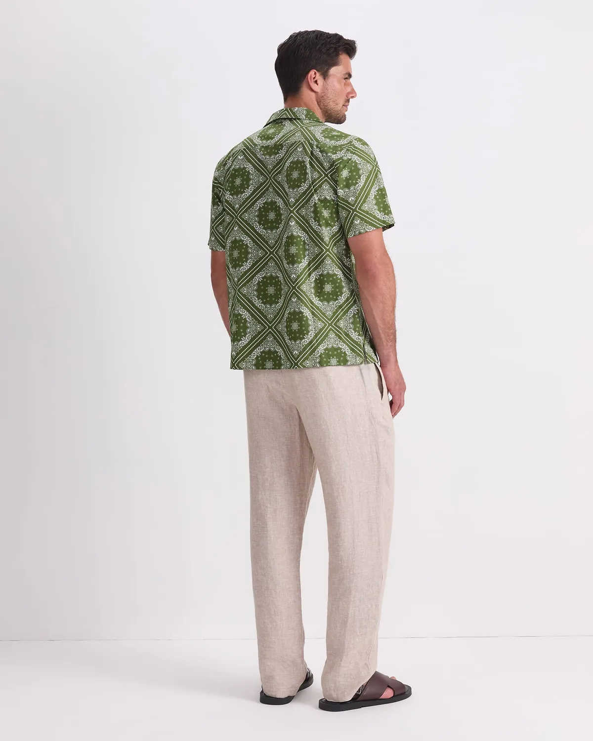 Sportscraft Bandana Short Sleeve Resort Shirt chemise coton