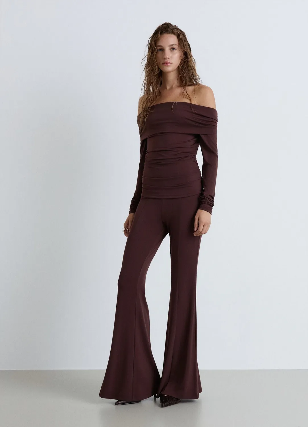 Calliope t-shirt épaules nues femme froncé soirée