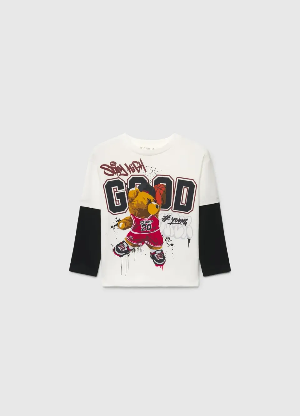 Calliope t-shirt garçon ours manches longues