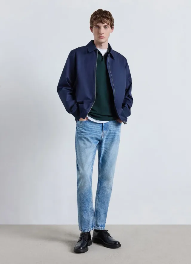 Calliope jean homme crop droit uni 5 poches