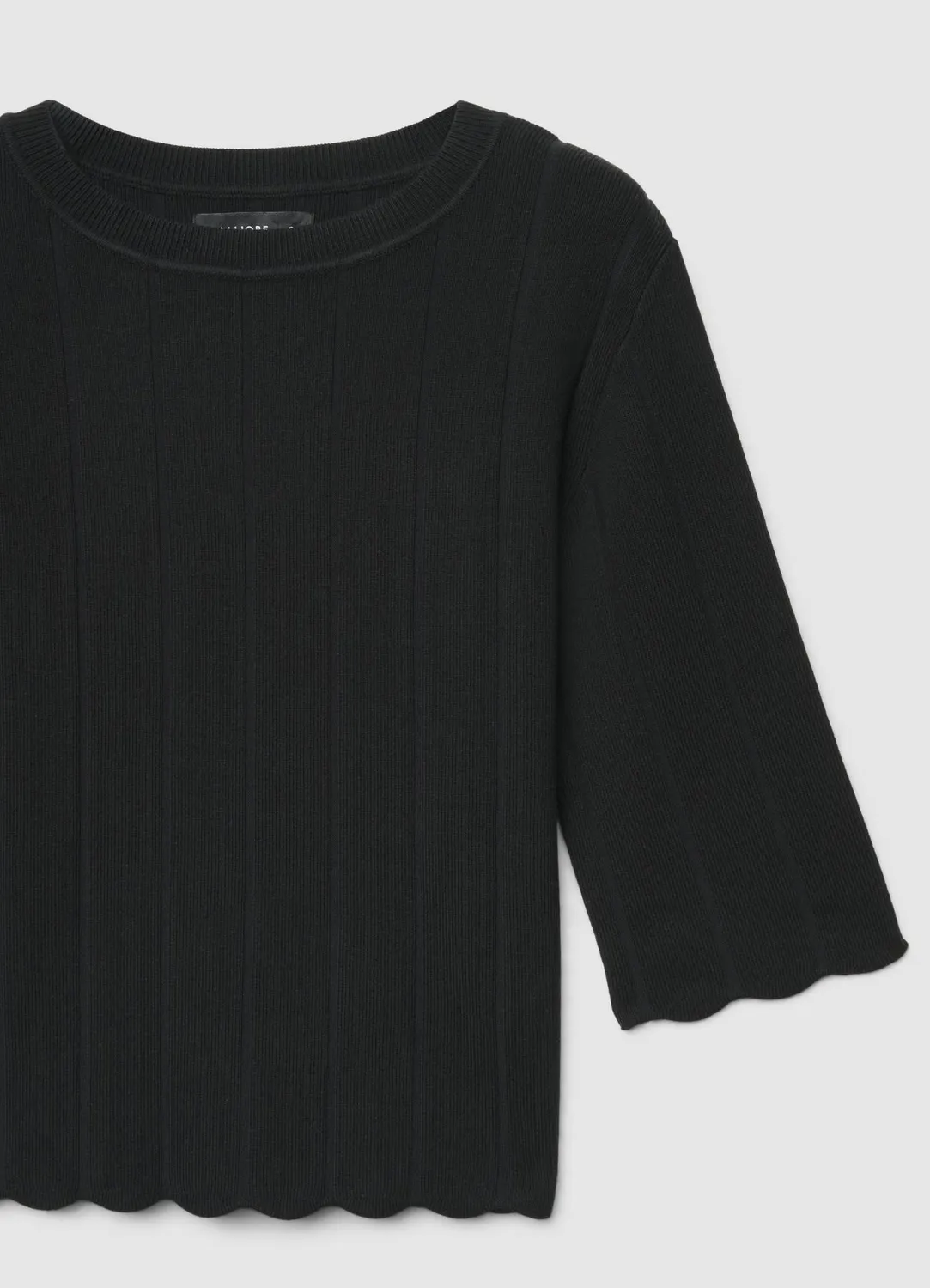Calliope t-shirt femme côtelé bords ondulés 3/4