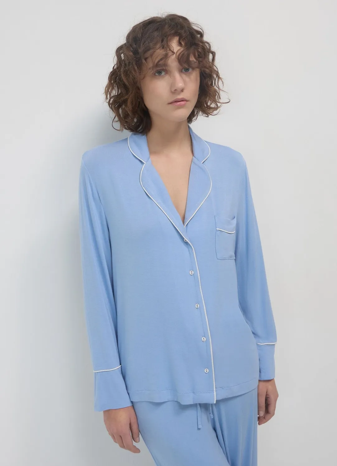 Calliope chemise femme contraste manches longues coton