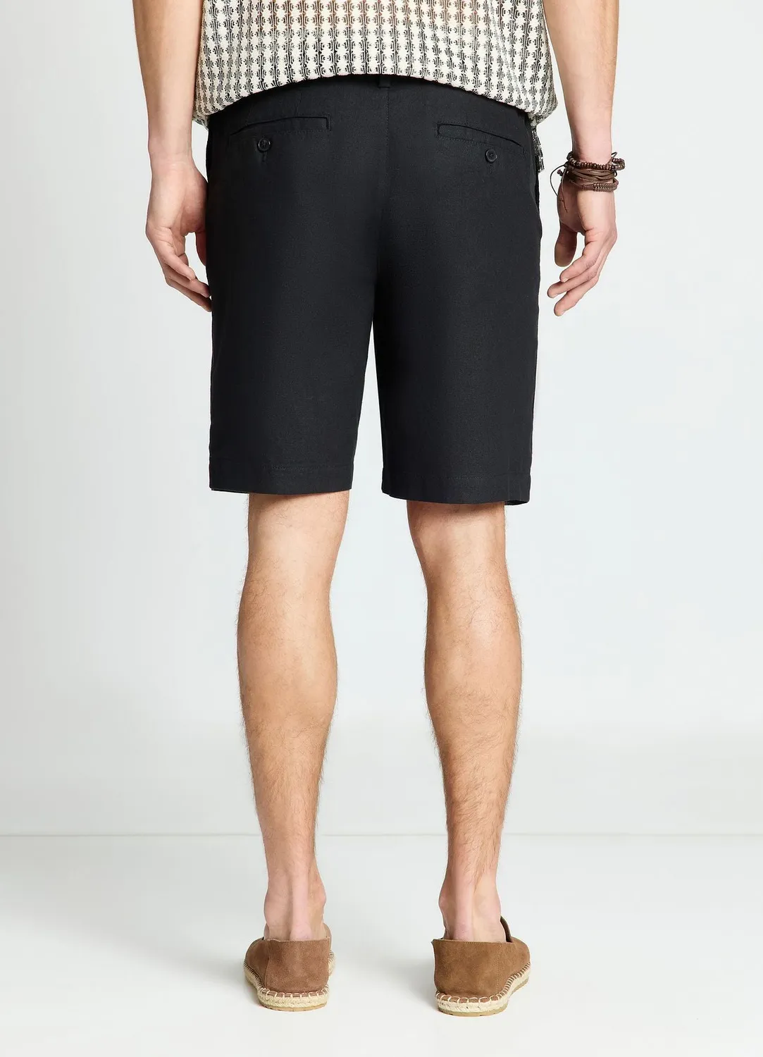 Calliope bermuda homme mélange lin uni