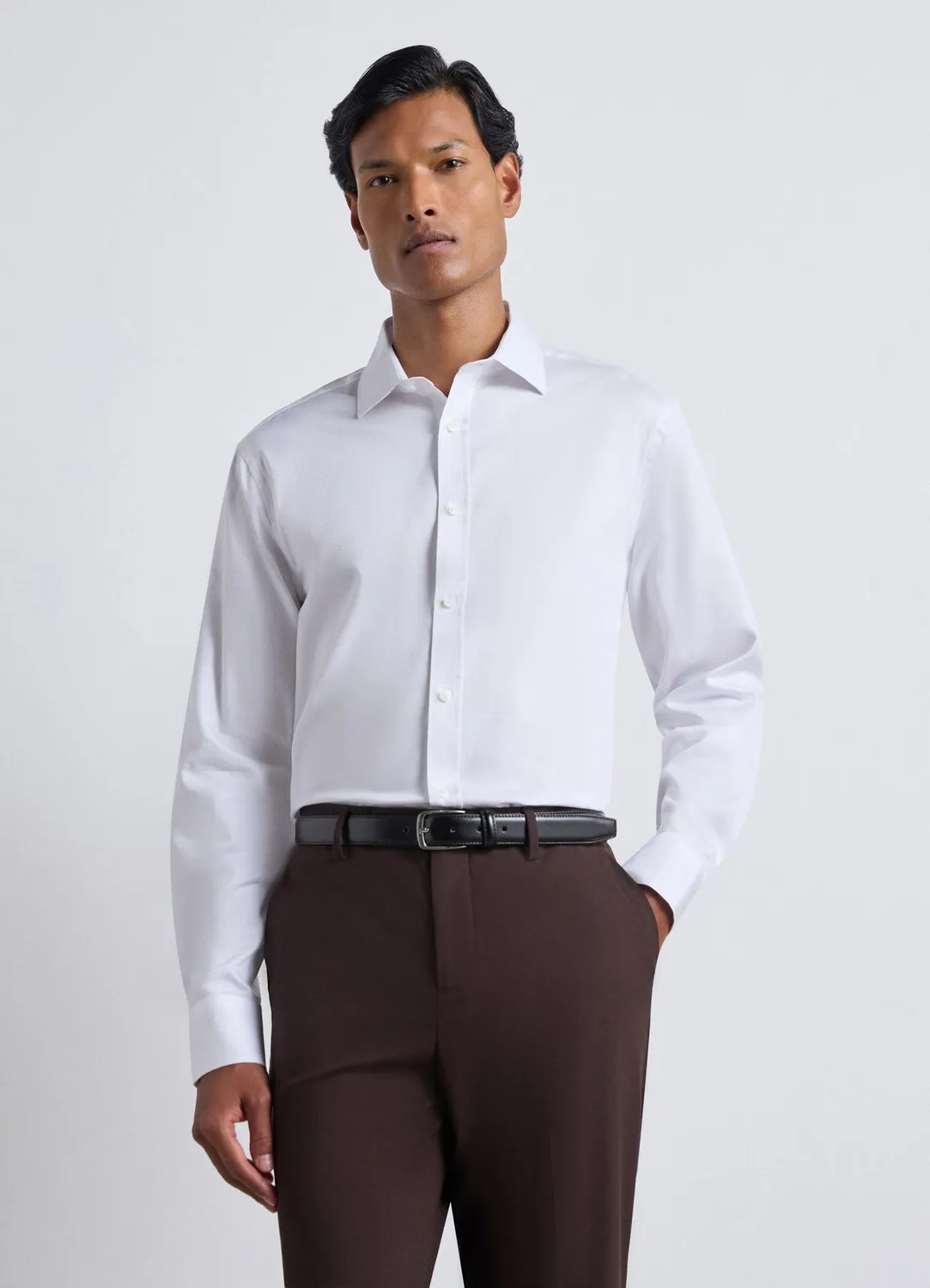 Calliope Chemise coton homme slim unie col classique