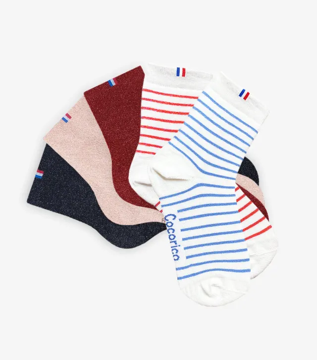 Cocorico Essentiel Chaussettes Femme x5 rayé