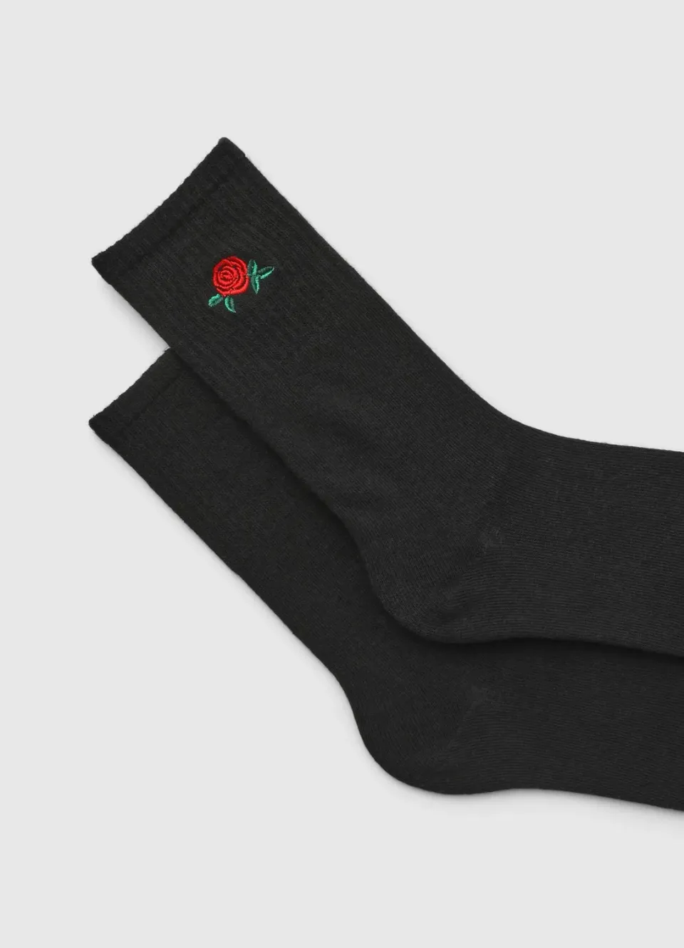 Calliope Chaussettes broderie fleur mi-mollet femme coton