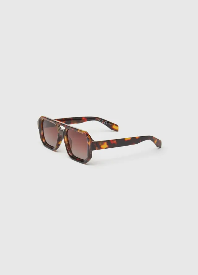 Calliope Aviator Carré lunettes de soleil homme écaille