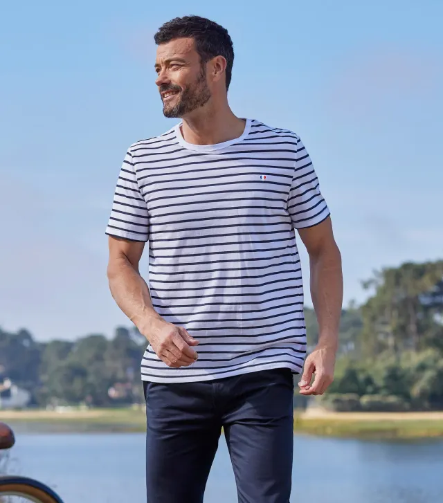 Cocorico Iconique t-shirt homme marinière coton