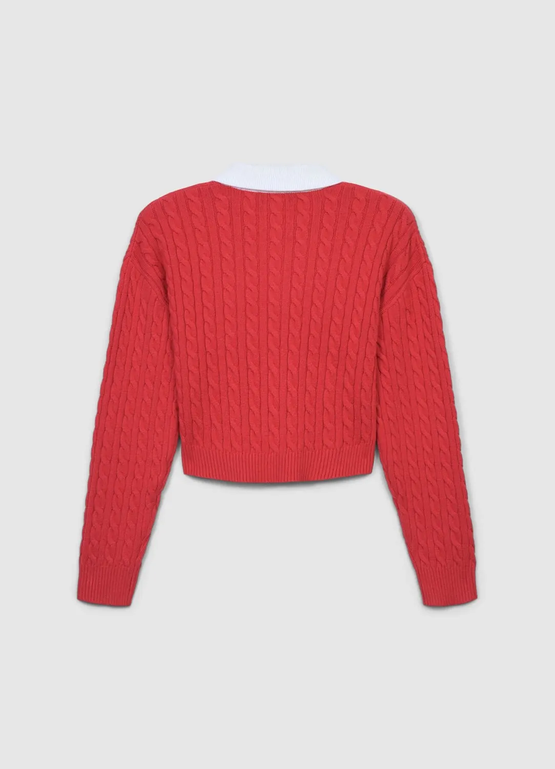 Calliope pull polo femme torsades bicolore court