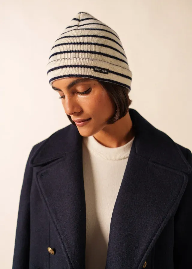Saint James Bonnet de quart écru marine pure laine