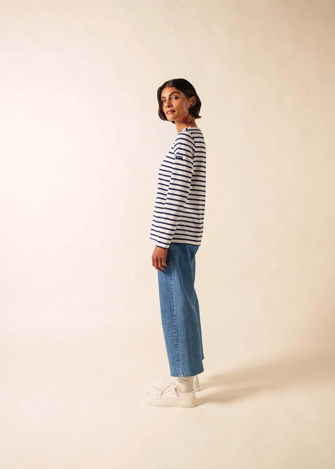Saint James Minquidame marinière neige marine femme coton