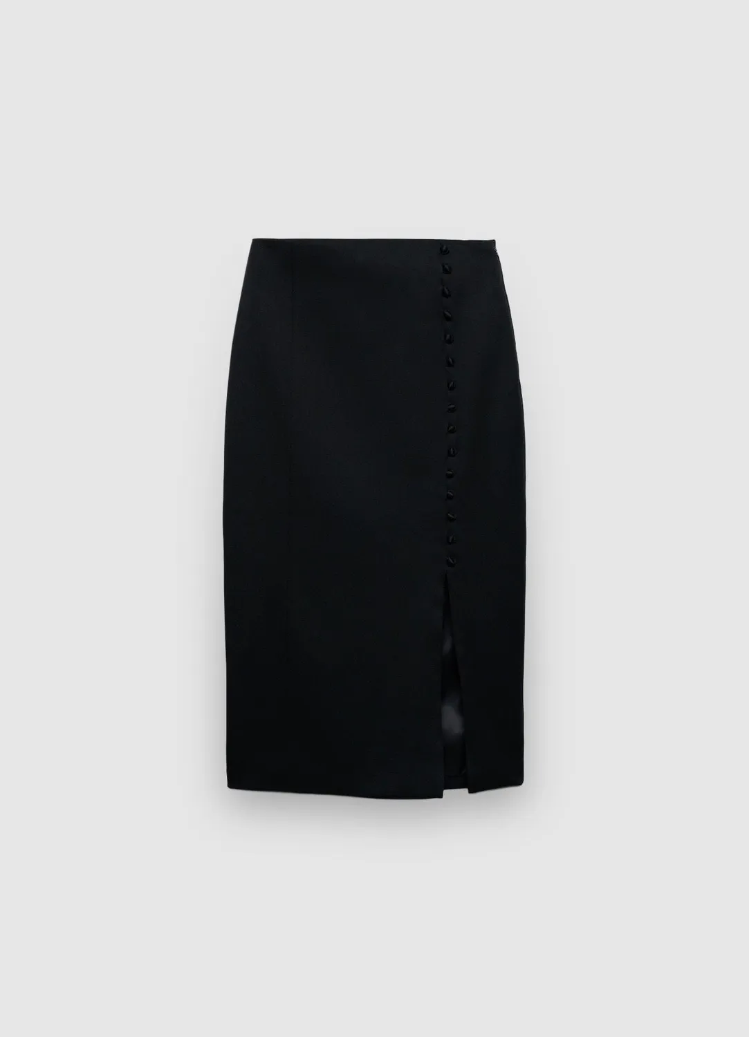 Calliope jupe droite boutons fente femme unie
