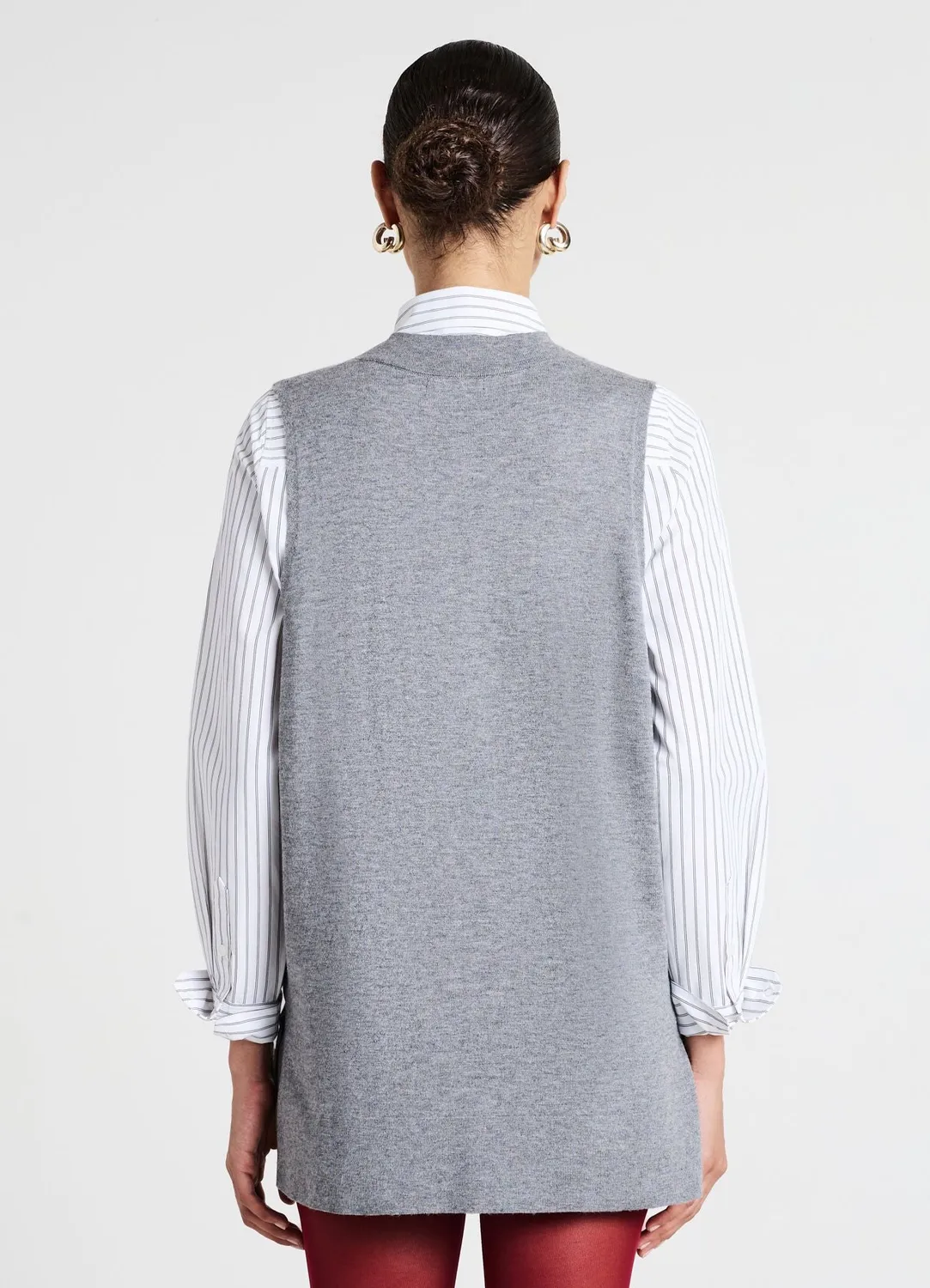 Calliope gilet femme col V sans manches uni casual