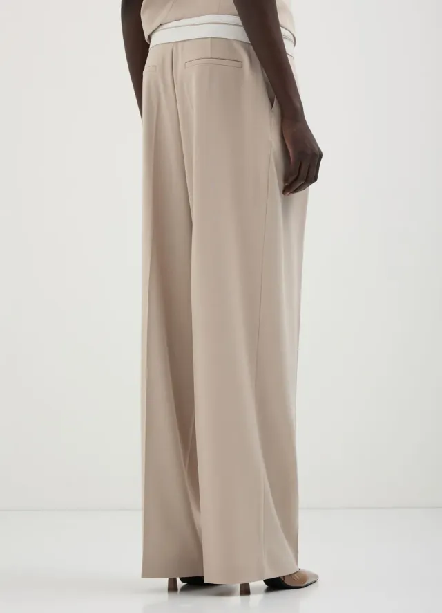 Calliope Pantalon femme taille basse bande contraste