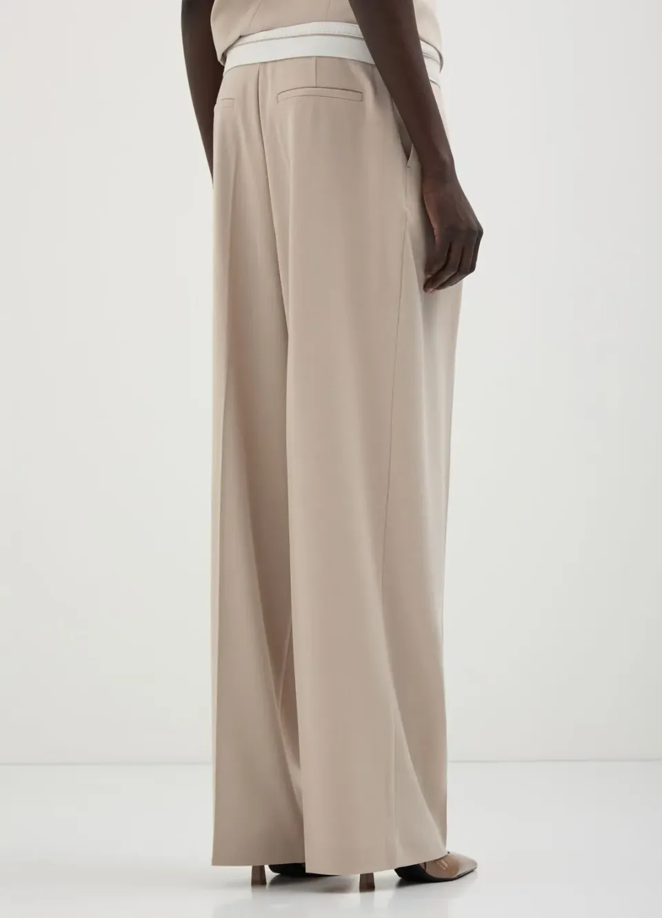 Calliope Pantalon femme taille basse bande contraste