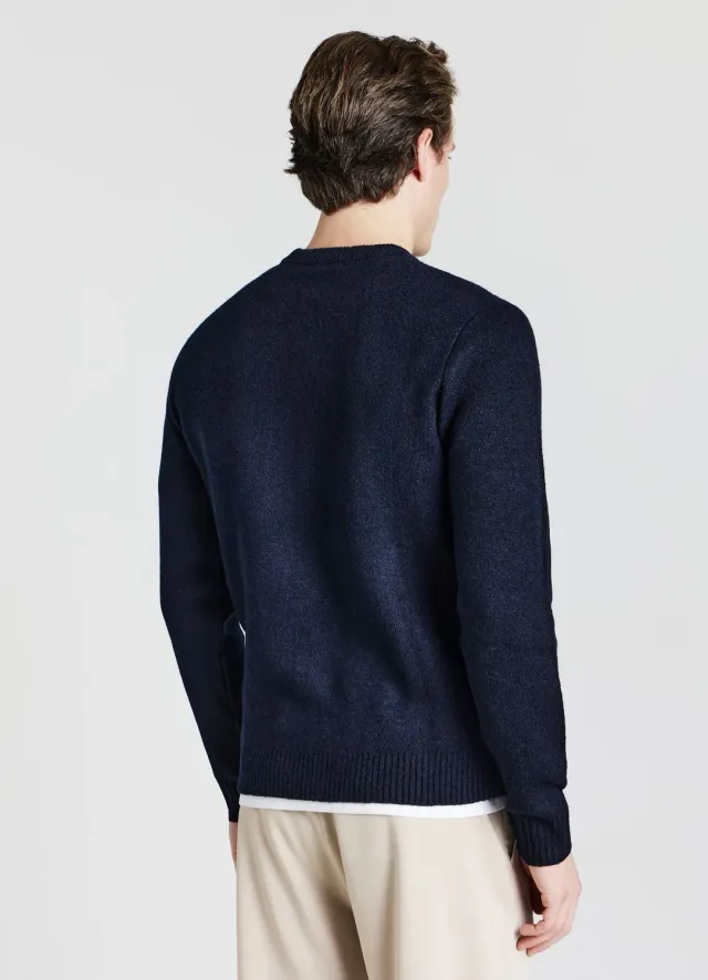 Calliope Pull col rond uni homme manches longues