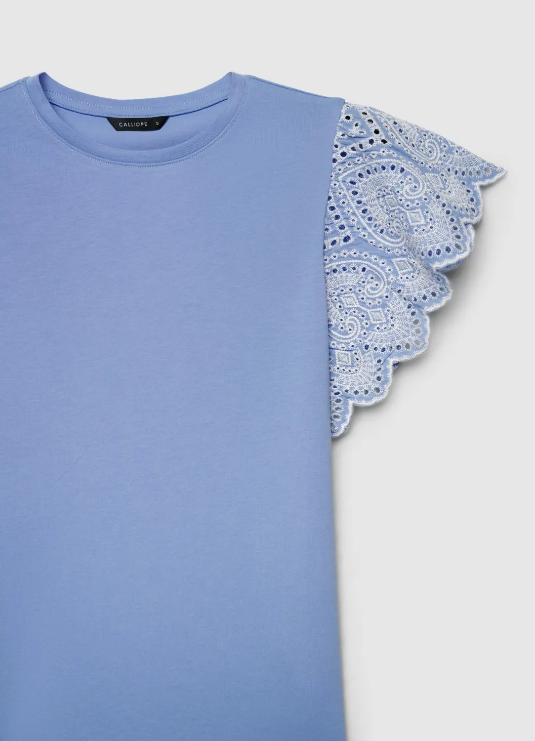 Calliope T-shirt volants broderie anglaise femme coton