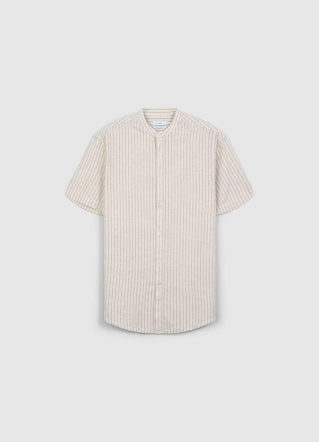 Calliope chemise homme col coréen rayée coton