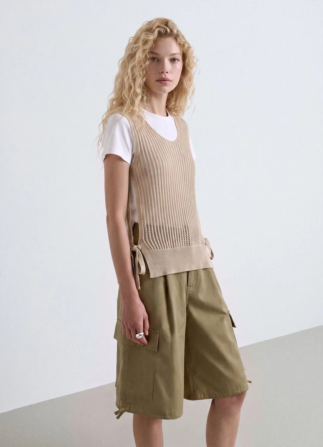 Calliope t-shirt femme bi-matière résille lacets