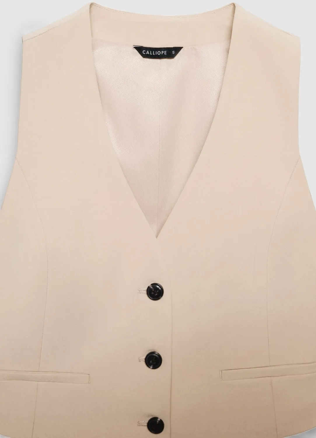 Calliope 3 boutons gilet femme col V à poches