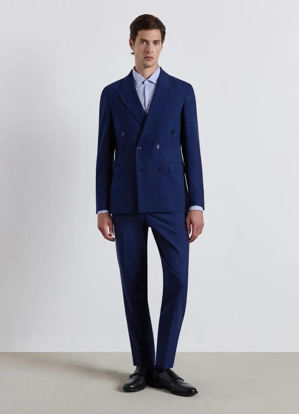 Calliope blazer homme croisé uni coupe droite
