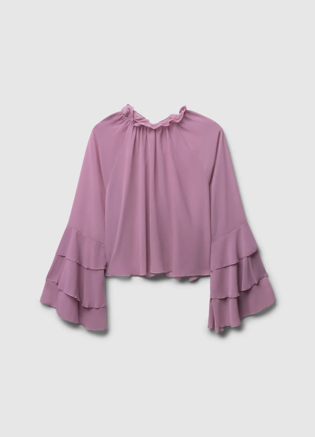 Calliope blouse femme unie manches à volants