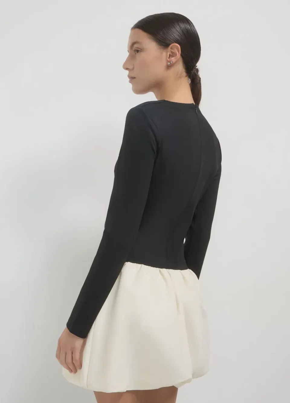 Calliope ballon bicolore robe courte femme col carré