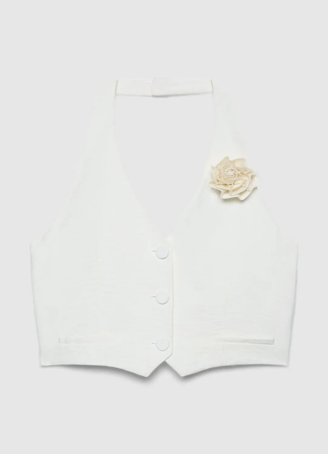 Calliope gilet halter femme fleur coupe tailleur