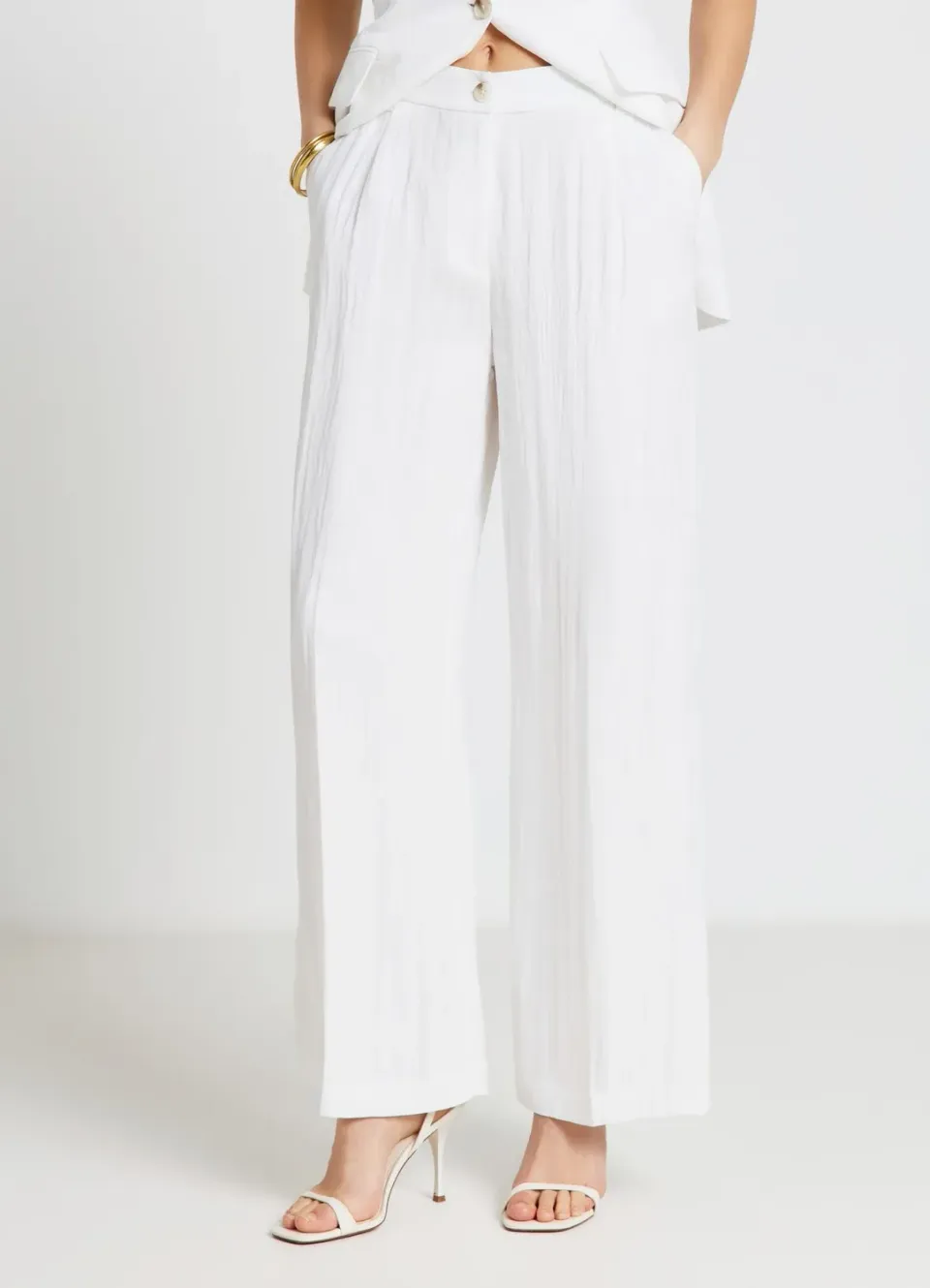 Calliope pantalon palazzo femme taille haute large